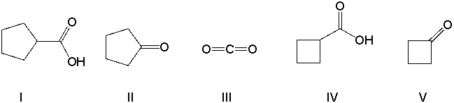 What are the expected major products of the reaction sequence shown below?     A)  I and II B)  I, III, and V C)  II, III, and IV D)  I and IV E)  II, III, IV