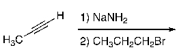 What is the IUPAC name for the expected product of the reaction below?   A)  propyne B)  1-hexyne C)  2-hexyne D)  3-hexyne E)  (E) -3-hexyne