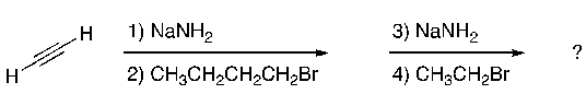 What is the IUPAC name for the expected final product of the reaction below?   A)  5-decyne B)  3-hexyne C)  1-octyne D)  3-octyne E)  5-octyne