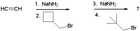 What is the expected major final product of the reaction sequence shown below?     A)  I B)  II C)  III D)  IV E)  None of the shown products will be produced.