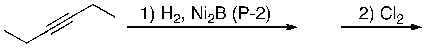 What is the final major product expected for the following reaction sequence?   A)  (R) -3-chlorohexane B)  (S) -3-chlorohexane C)  meso-3,4-dichlorohexane D)  (±) -3,4-dichlorohexane E)  2,3-dichloro-3-hexene