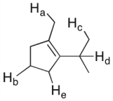 Which of the labeled C-H bonds is the weakest?   A)  C-H<sub>a</sub> B)  C-H<sub>b</sub> C)  C-H<sub>c</sub> D)  C-H<sub>d</sub> E)  C-H<sub>e</sub>