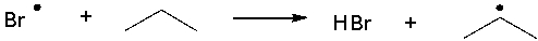 Which term most accurately describes the process shown below?   A)  coupling B)  proton transfer C)  halogen abstraction D)  hydrogen abstraction E homolytic cleavage