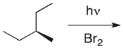 Which of the following is the correct name for the major product of the following reaction?   A)  (R) -3-bromo-3-ethylbutane B)  (S) -3-bromo-3-ethylbutane C)  (R) -3-bromo-3-methylpentane D)  (S) -3-bromo-3-methylpentane E)  3-bromo-3-methylpentane