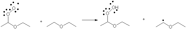 Which term best describes the process shown below?   A)  neutralization B)  propagation C)  termination D)  initiation E)  elimination