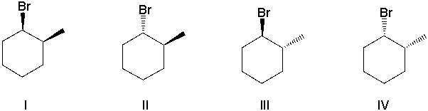 Predict the product(s)  of the following reaction.     A)  I B)  II C)  III D)  I, II E)  I, II, III, IV