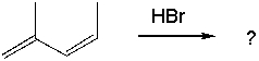 Of the four choices shown, which is likely to be a major product of the reaction below?     A)  I B)  II C)  III D)  IV