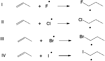 Which of the following steps is thermodynamically unfavorable at all temperatures?   A)  I B)  II C)  III D)  IV