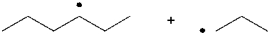 Draw the product of coupling of the following radicals.  