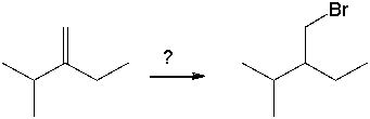  Select the best reagents for the reaction below.   A)  HBr B)  Br<sub>2</sub>/h \upsilon  C)  Br<sub>2</sub>/ROOR D)  HBr/ROOR E)  h \upsilon  /NBS 