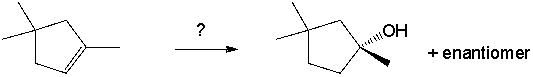 Select the best reagents for the reaction below.   A)  1. OsO<sub>4</sub>; 2. NaHSO<sub>3</sub>, H<sub>2</sub>O B)  1. Hg(OAc) <sub>2</sub>, H<sub>2</sub>O; 2. NaBH<sub>4</sub> C)  1. RCO<sub>3</sub>H; 2. H<sub>3</sub>O<sup>+</sup> D)  1. BH<sub>3</sub>-THF; 2. H<sub>2</sub>O<sub>2</sub>, NaOH E)  1. O<sub>3</sub>; 2. DMS