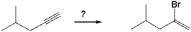 Select the best reagents for the reaction below.   A)  1. OsO<sub>4</sub>; 2. NaHSO<sub>3</sub>, H<sub>2</sub>O B)  HBr, ROOR C)  NaBr D)  excess NaNH<sub>2</sub> E)  HBr