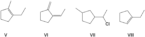 Perform a retrosynthetic analysis by working backwards two steps in the synthesis below. Identify possible combinations of A and B that can lead to the compound shown (C) .       A)  B = I and A = VI B)  B = V and A = II C)  B = IV and A = VII D)  B = I and A = III E)  B = VIII and A = V