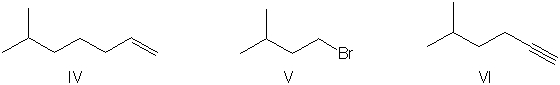 Perform a retrosynthetic analysis by working backwards two steps in the synthesis below. Identify possible combinations of A and B that can lead to the alkene (C) .       A)  B = I and A = IV B)  B = II and A = VI C)  B = III and A = I D)  B = I and A = VI E)  B = III and A = II
