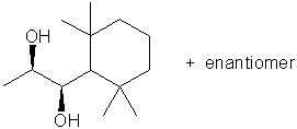 Devise a synthetic route of the diol shown below starting with 1,1,3,3-tetramethyl-2-ethylcyclohexane.  