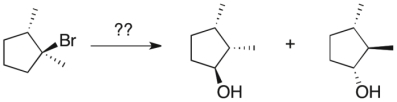 Devise a synthetic route for the following equation.  