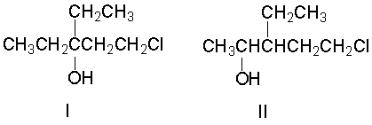 What is the correct structure for 1-chloro-3-ethyl-2-pentanol?     A)  I B)  II C)  III D)  IV E)  None of these