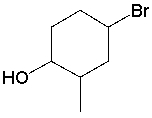 What is the IUPAC name for the following compound?   A)  2-methyl-5-bromocyclohexanol B)  3-bromo-2-methylcyclohexanol C)  1-bromo-4-methylcyclohexanol D)  4-bromo-6-methylcyclohexanol E)  4-bromo-2-methylcyclohexanol