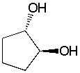 What is the IUPAC name for the following compound?   A)  cis-1,2-cyclopentanediol B)  meso-1,2-cyclopentanediol C)  (1R,2R) -1,2-cyclopentanediol D)  (1R,2S) -1,2-cyclopentanediol E)  (1S,2S) -1,2-cyclopentanediol