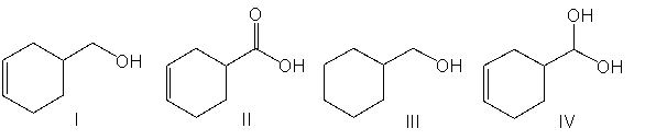 Predict the product for the following reaction.     A)  I B)  II C)  III D)  IV