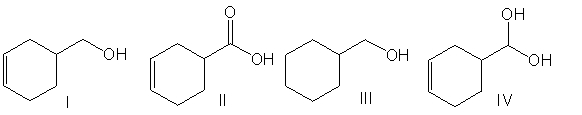Predict the product for the following reaction.     A)  I B)  II C)  III D)  IV