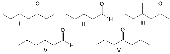Provide the reactant (A)  for the following reaction.     A)  I B)  II C)  III D)  IV E)  V