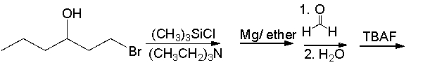 Predict the product for the following reaction sequence.   A)  2,4-heptanediol B)  1,4-heptanediol C)  2,5-octanediol D)  1,5-octanediol E)  none of these