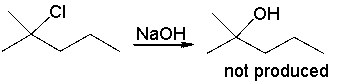 Explain why the following reaction will not produce an alcohol as product.  
