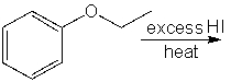 Predict the product(s)  for the following reaction.   A)  ethanol + phenol B)  phenol + iodoethane C)  iodobenzene + ethanol D)  iodobenzene + iodoethane E)  none of these