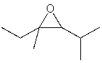 What is the IUPAC name for the following compound?   A)  2-ethyl-3-isopropyl-2-methyloxirane B)  1-ethyl-2-isopropyl-1-methyloxirane C)  2,4-dimethyloxyhexane D)  1-ethyl-2,4-dimethyloxyhexane E)  3-ethyl-2-isopropyl-3-methyloxirane