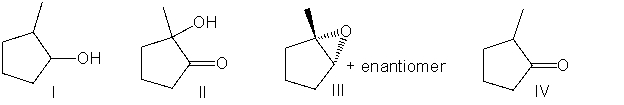 Predict the product for the following reaction.     A)  I B)  II C)  III D)  IV
