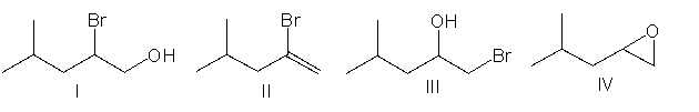Predict the product for the following reaction.     A)  I B)  II C)  III D)  IV