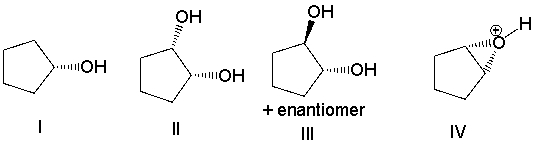Predict the product(s)  for the following reaction.     A)  I B)  II C)  III D)  IV E)  none of these