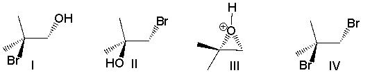 Predict the product(s)  for the following reaction.     A)  I B)  II C)  III D)  IV E)  none of these