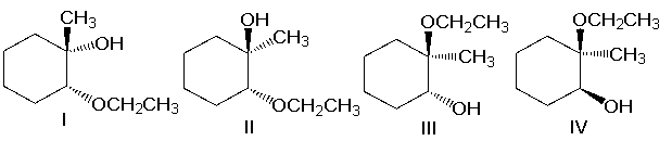 Predict the product(s)  for the following reaction.     A)  I B)  II C)  III D)  IV E)  none of these