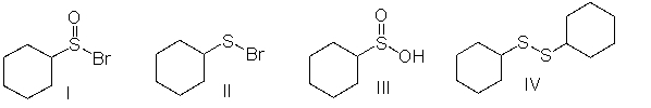 Predict the major product for the following reaction.     A)  I B)  II C)  III D)  IV E)  none of these