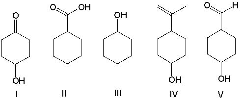 Which one of the following compounds is consistent with the following IR spectrum?   SDBS: National Institute of Advanced Industrial Science and Technology   A)  I B)  II C)  III D)  IV E)  V