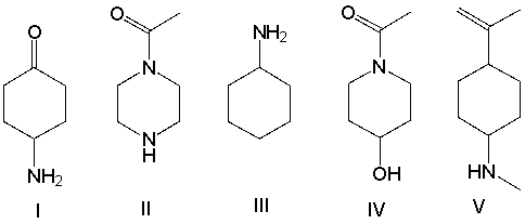 Which one of the following compounds is consistent with the following IR spectrum?   SDBS: National Institute of Advanced Industrial Science and Technology   A)  I B)  II C)  III D)  IV E)  V