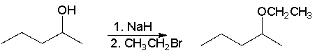 For the following reaction, which of the following change(s)  in the IR spectrum is consistent with conversion of the reactant to the product?   A)  absorption at 3200-3600 cm<sup>-1</sup> should disappear B)  absorption at 3200-3600 cm<sup>-1</sup> and 1100 cm<sup>-1</sup> should disappear C)  absorption at 1100 cm<sup>-1</sup> should disappear, a new absorption at 3100 cm<sup>-1</sup> should appear D)  absorption at 1650 cm<sup>-1</sup> should disappear, a new absorption at 3300 cm<sup>-1</sup> should appear E)  none of these