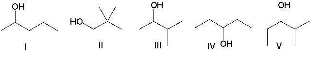Which of the following compounds is consistent with the following <sup>13</sup>C NMR spectrum?     A)  I B)  II C)  III D)  IV E)  V