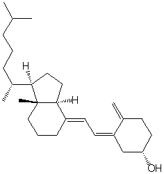  Vitamin D<sub>3</sub> has the following structure. Classify the  \pi  bonds in vitamin D<sub>3</sub> as conjugated, cumulated or isolated.   