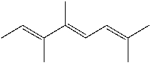 What is the IUPAC name for the following compound?   A)  (2E,4Z,6E) -3,4,7,8-tetramethyl-2,4,6-heptatriene B)  (2Z,4E) -3,4,7-trimethyl-2,4,6-octatriene C)  (2E,4Z,6E) -2,5,6,7-tetramethyl-3,5,7-heptatriene D)  (2E,4Z) - 2,5,6-trimethyl-3,5,7-octatriene E)  (4E,6E) -2,5,6-trimethyl-2,4,6-octatriene