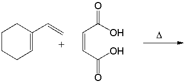 Predict the major product for the following Diels-Alder reaction.  