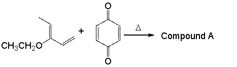Compound A is one of the intermediate products in the synthesis of the corticoid hormone cortisone. Provide the structure of compound A.  