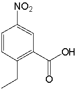 What is the IUPAC name for the following compound?   A)  6-ethyl-3-nitrobenzoic acid B)  1-ethyl-4-nitrobenzoic acid C)  2-ethyl-5-nitrobenzoic acid D)  2-ethyl-5-nitrobenzaldehyde E)  4-nitro-3-carboxyethylbenzene