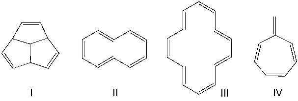 Which one of the following compounds is aromatic?   A)  I B)  II C)  III D)  IV