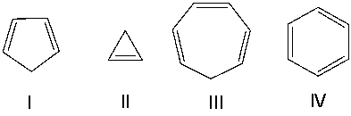 Which one of the following compounds is most acidic?   A)  I B)  II C)  III D)  IV E)  none of these
