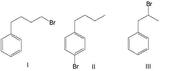 Provide the structure of the major product(s)  for the following reaction.       A)  I B)  II C)  III D)  IV E)  V