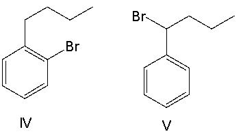 Provide the structure of the major product(s)  for the following reaction.       A)  I B)  II C)  III D)  IV E)  V