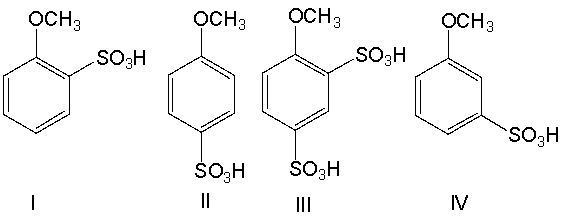 Predict the major product for the following reaction.     A)  I B)  II C)  III D)  IV E)  I & II